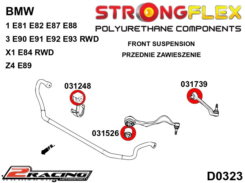 Přední silentbloky kit 036086B