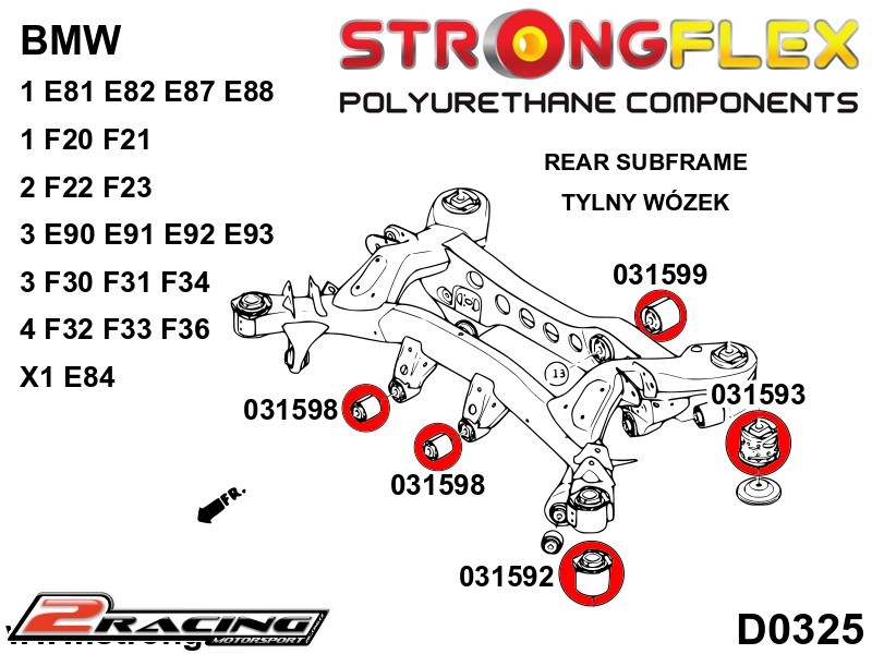 Zadní diferenciál přední silentblok Sport 031598A