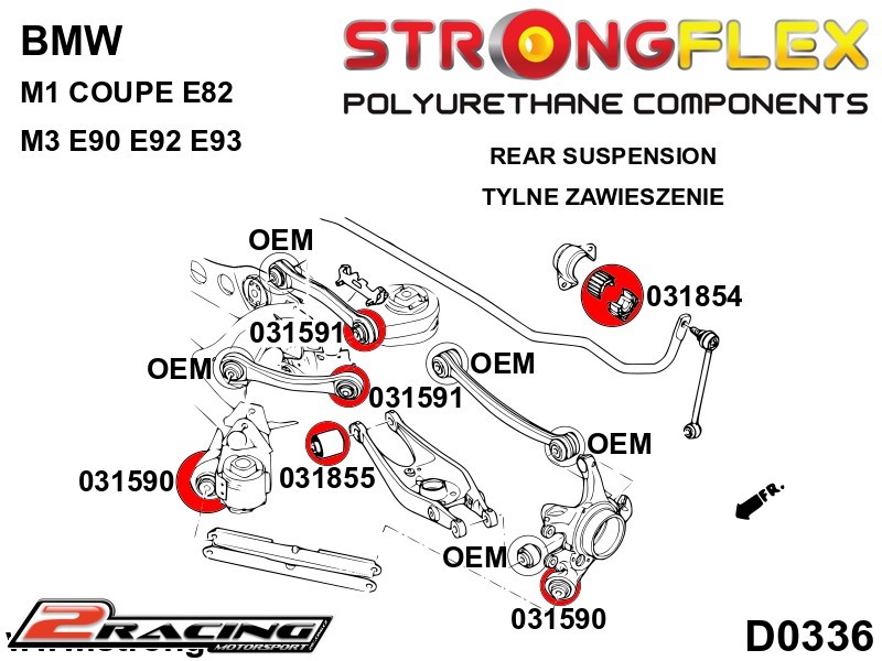 Komplet zadní silentbloky podvozku Sport 036243A
