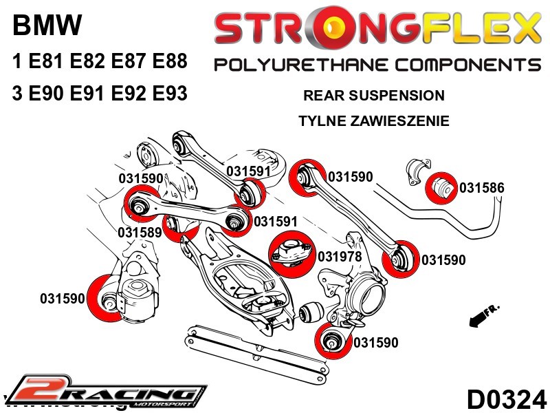Zadní stabilizátor silentblok Sport 031586A