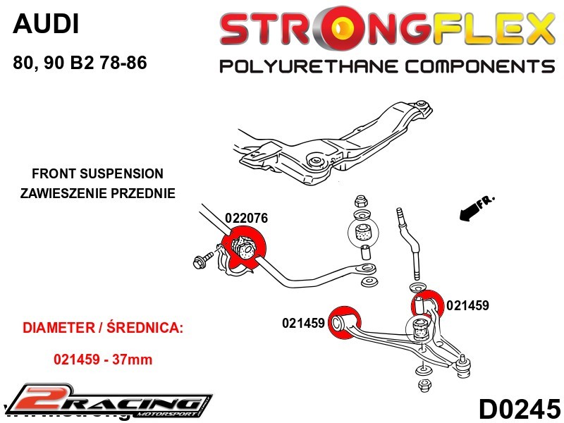 Přední stabilizátor silentblok Sport 022076A