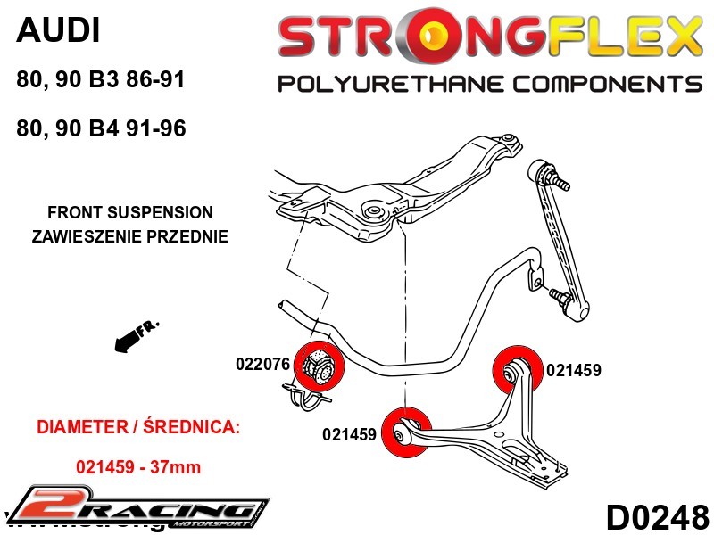 Přední stabilizátor silentblok Sport 022076A