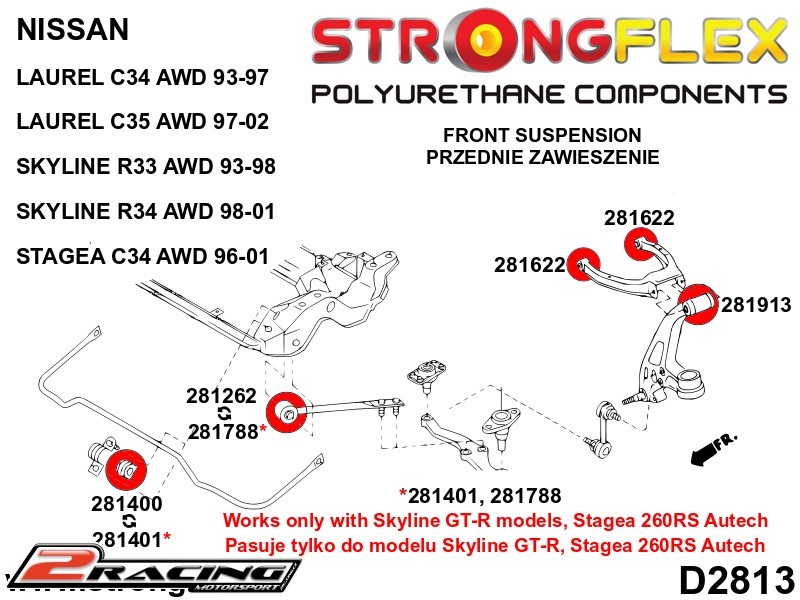 Přední stabilizátor silentblok 281400B