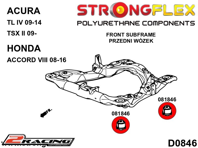 Přední nápravnice silentbloky kit 086235B