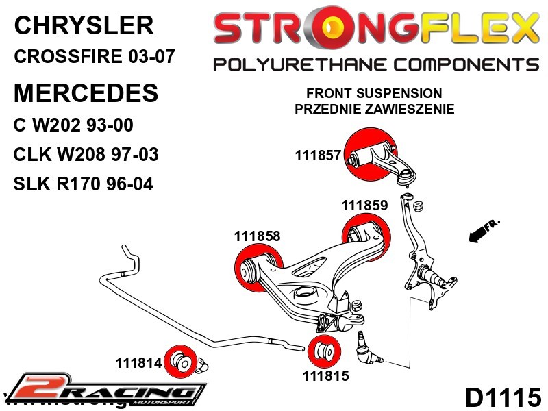 Přední spodní rameno zadní silentblok Sport 111859A