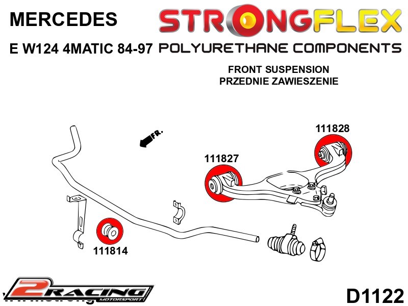 Přední stabilizátor vnitřní silentblok 111814B