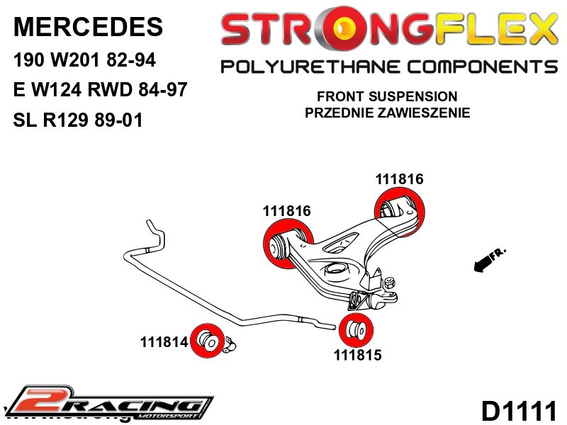 Přední stabilizátor vnější silentblok Sport 111815A
