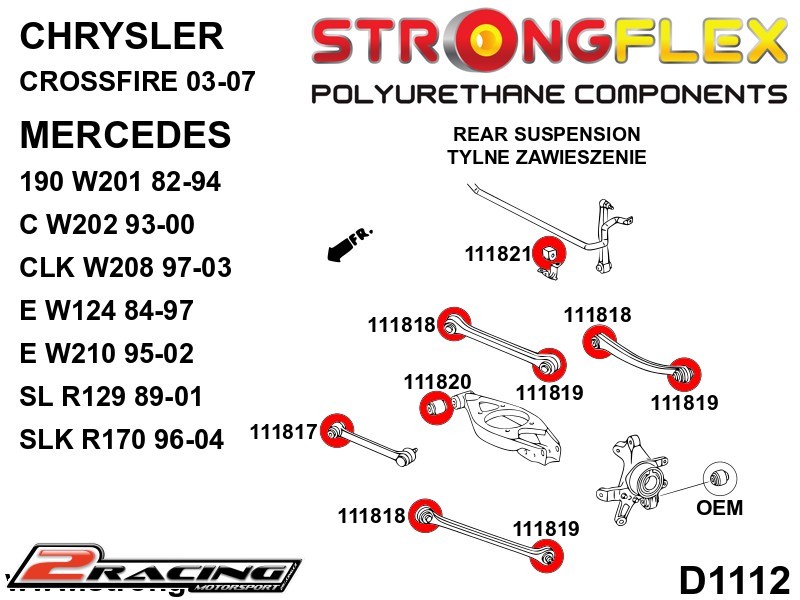 Zadní stabilizátor silentblok Sport 111821A