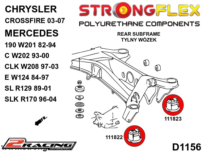 Zadní nápravnice zadní silentblok Sport 111823A
