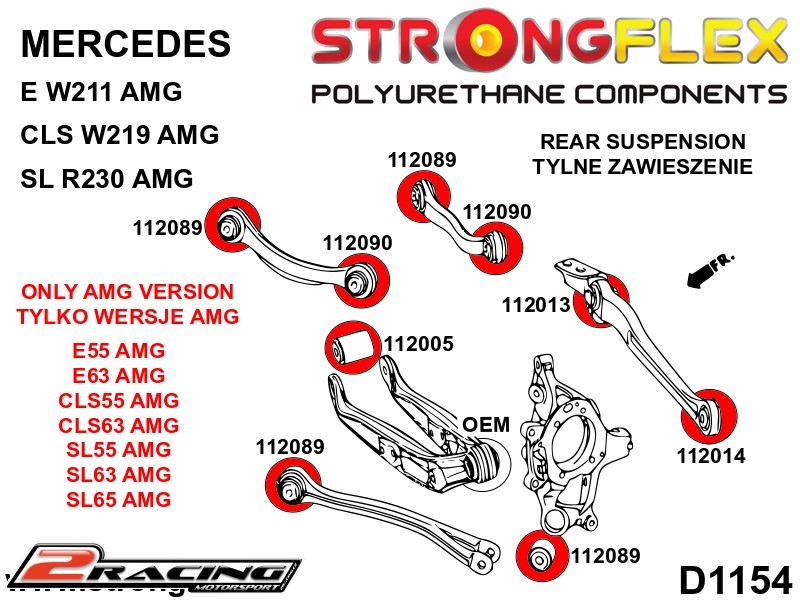 Zadní spodní rameno vnitřní silentblok Sport 112013A
