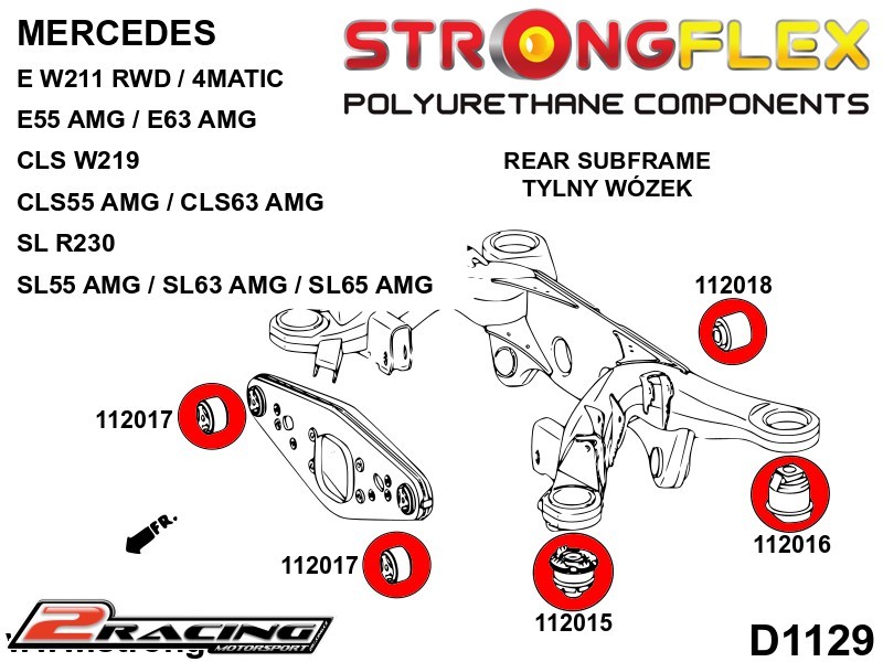 Zadní příčné rameno zadní silentblok Sport 112016A