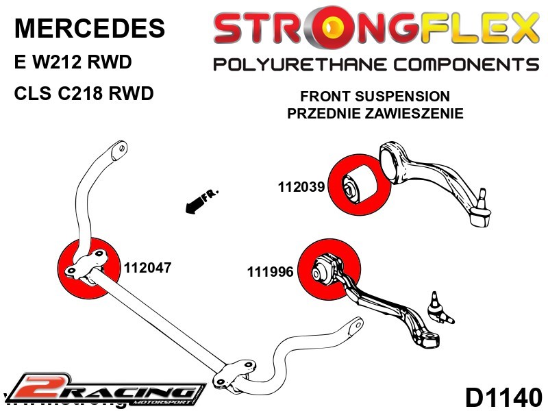 Komplet silentbloky podvozku 116275B