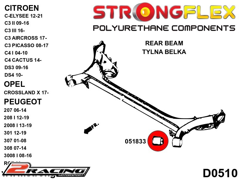 Zadní nosník silentblok 051833B