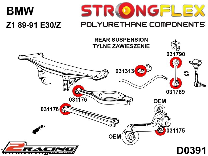 Zadní silentbloky kit Sport 036120A