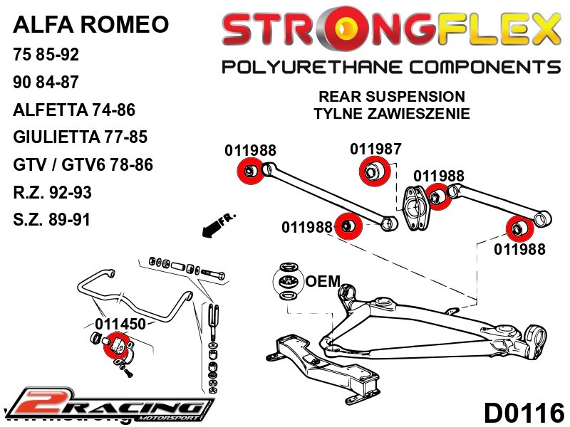 Zadní rameno silentblok Sport 011987A