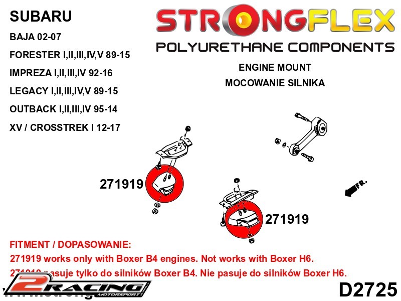 Silentblok uložení motoru 271919B