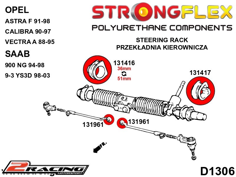 Hřeben řízení silentblok Sport 131416A