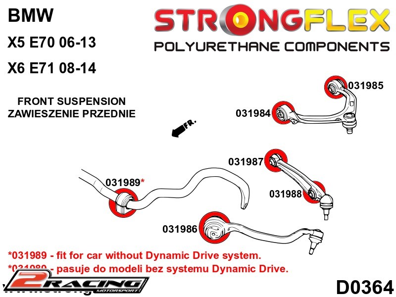Přední stabilizátor silentblok 031989B