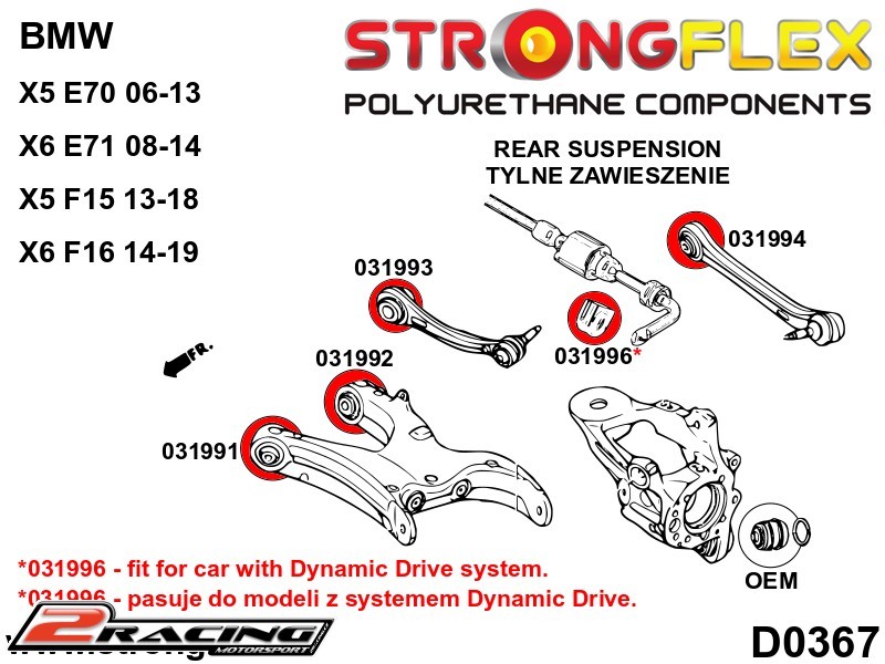 Zadní spodní rameno zadní silentblok Sport 031992A