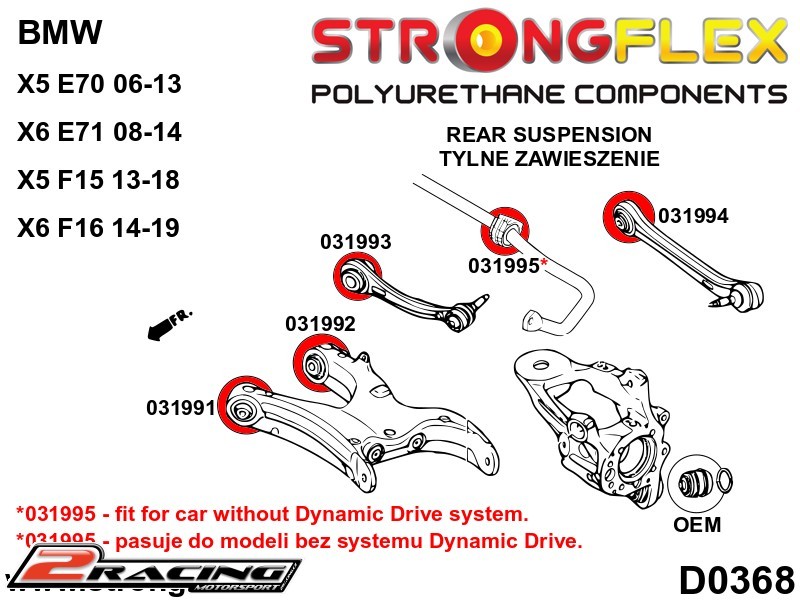 Zadní stabilizátor silentblok 031995B