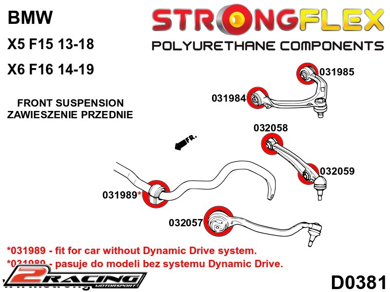 Přední silentbloky kit Sport 036070A