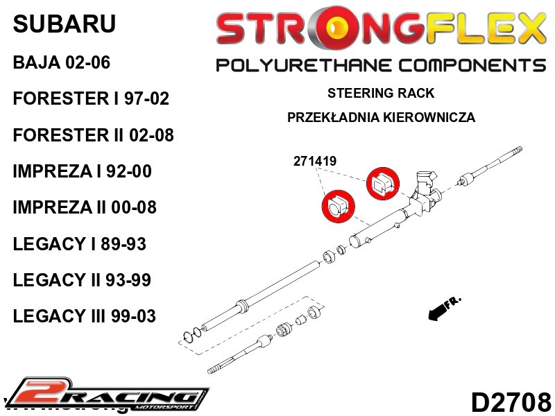 Hřeben řízení silentblok 271419B