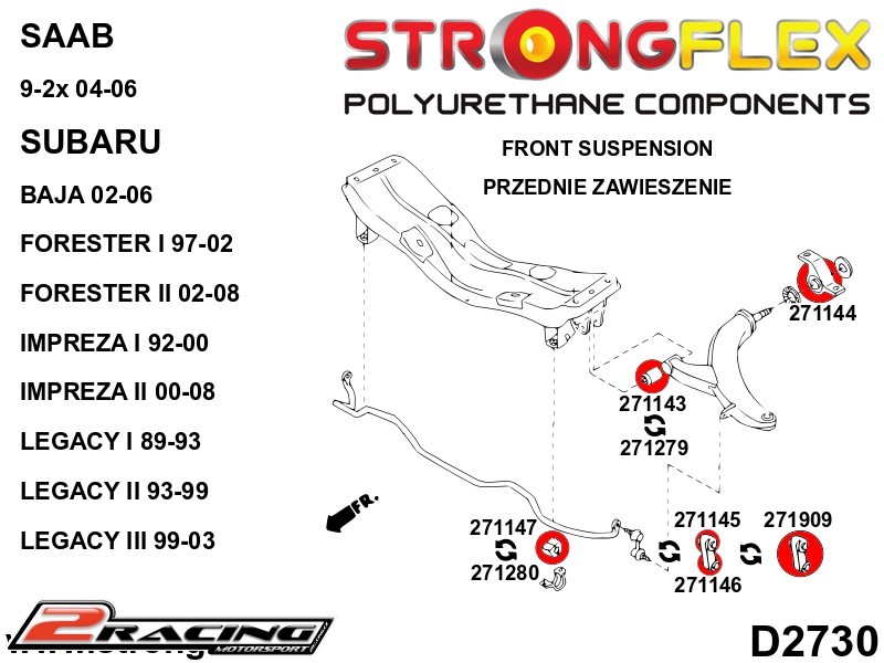 Přední stabilizátor multilink silentblok 271909B