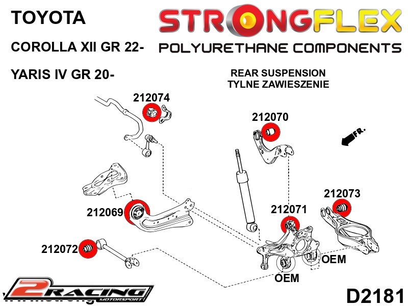 Zadní horní rameno silentblok Sport 212070A