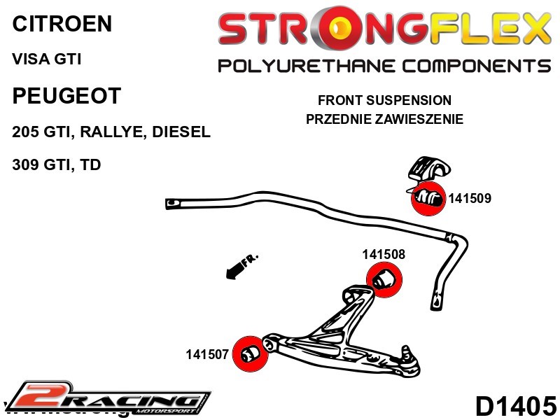 Přední stabilizátor silentblok Sport 141509A