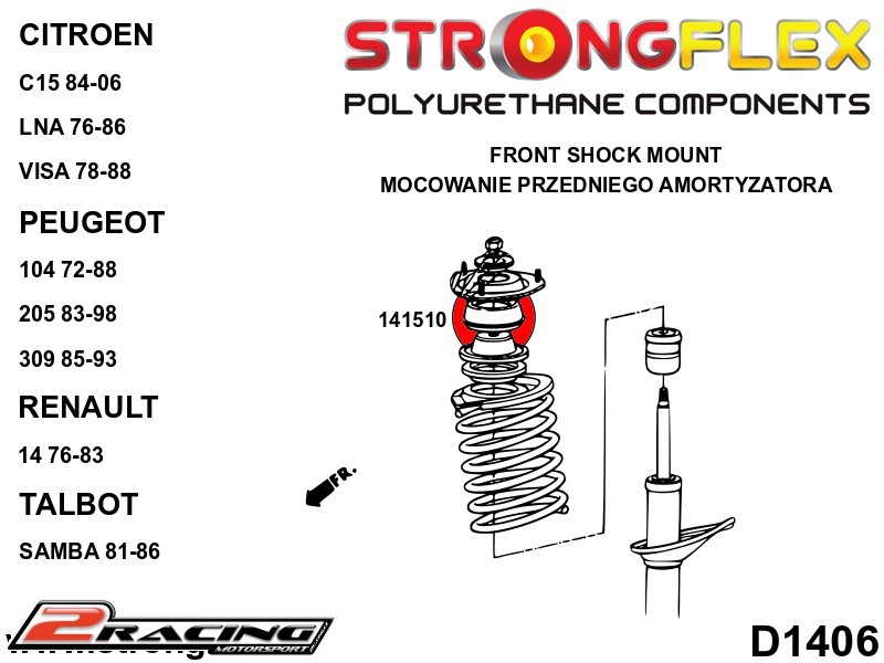 Přední rameno silentblok k tlumiči Sport 141510A