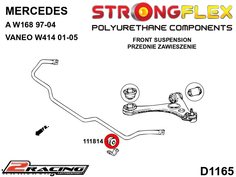 Přední stabilizátor vnitřní silentblok 111814B