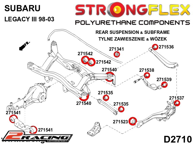 Přední a zadní stabilizátor silentblok 271341B