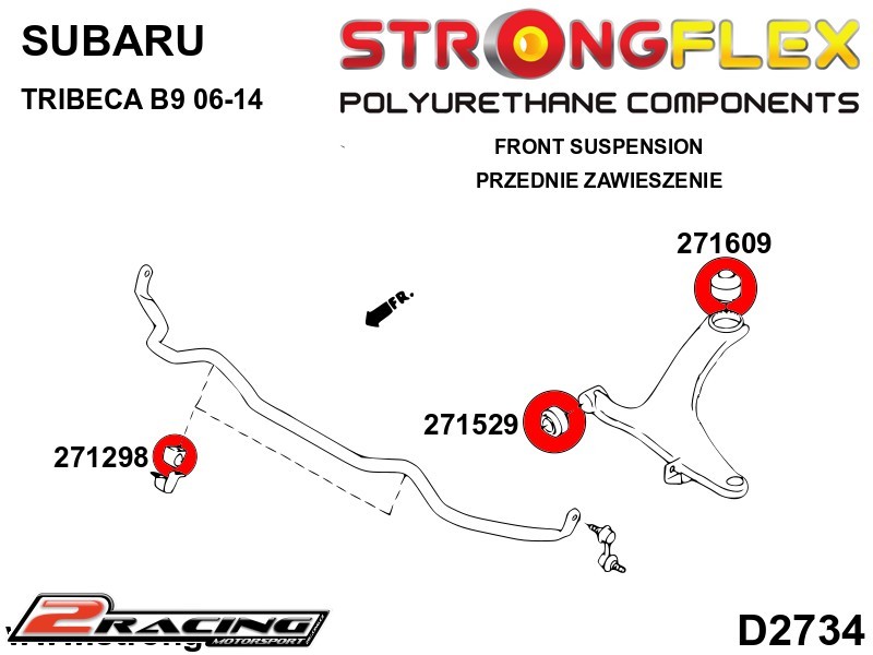 Přední stabilizátor silentblok 25mm 271298B