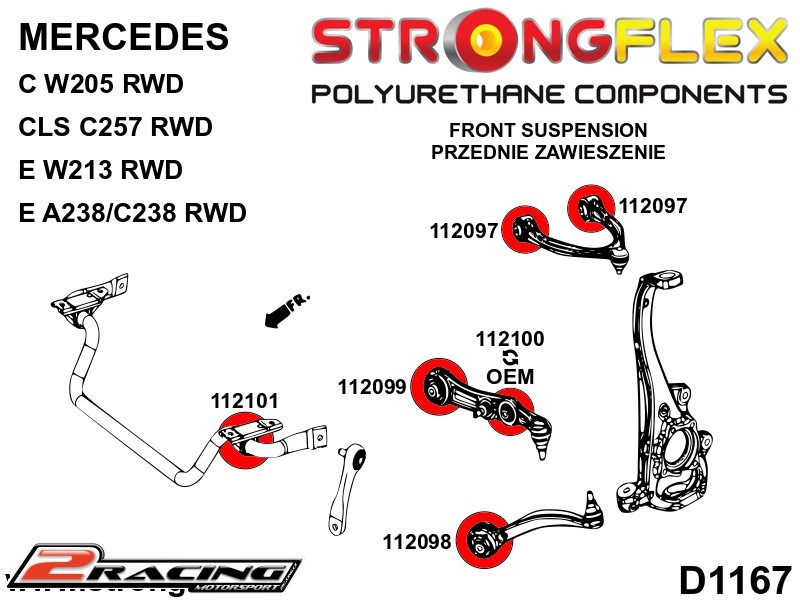 Přední rameno silentblok k tlumiči Sport 112100A