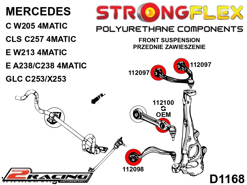 Přední rameno silentblok k tlumiči Sport 112100A