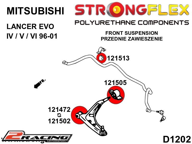 Přední stabilizátor silentblok 121513B