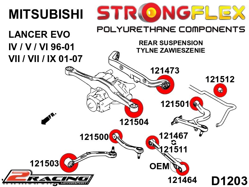 Zadní příčné rameno vnitřní silentblok Sport 121512A