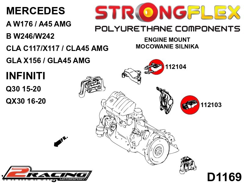 Vložka horního silentbloku motoru 112104B