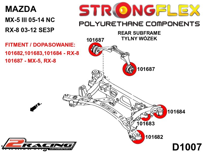 Zadní výztuha zadní silentblok Sport 101684A