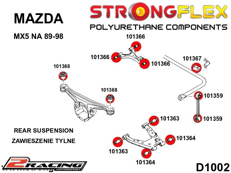 Přední a zadní stabilizátor multilink silentblok Sport 101359A