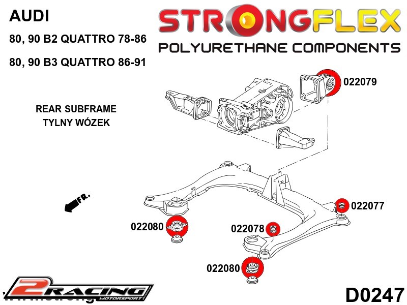 Zadní diferenciál zadní silentblok Sport 022079A
