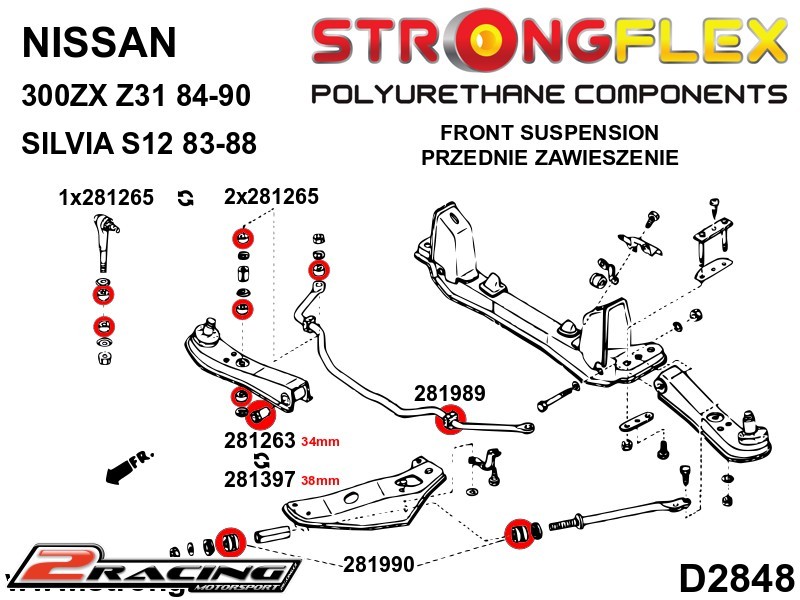 Přední stabilizátor multilink silentblok 281265B