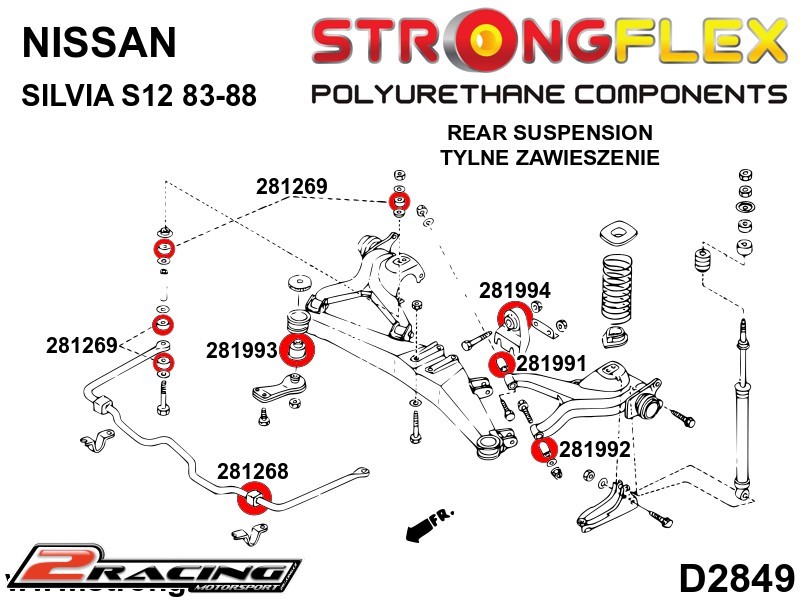 Přední stabilizátor silentblok Sport 281268A