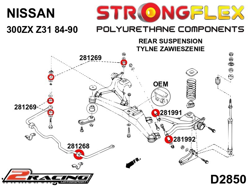 Přední stabilizátor silentblok Sport 281268A