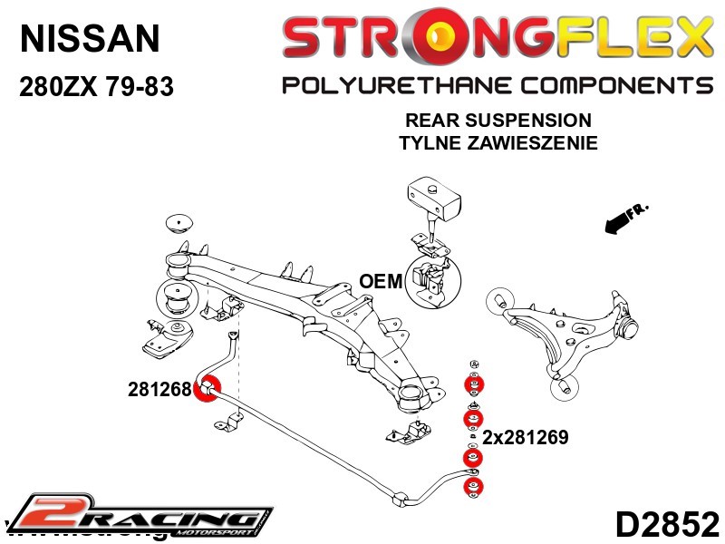 Přední stabilizátor silentblok Sport 281268A