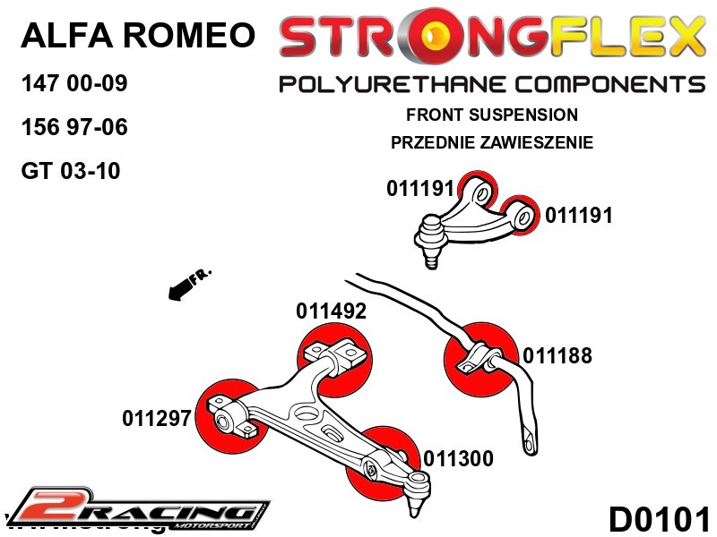 Přední stabilizátor silentblok 011188B