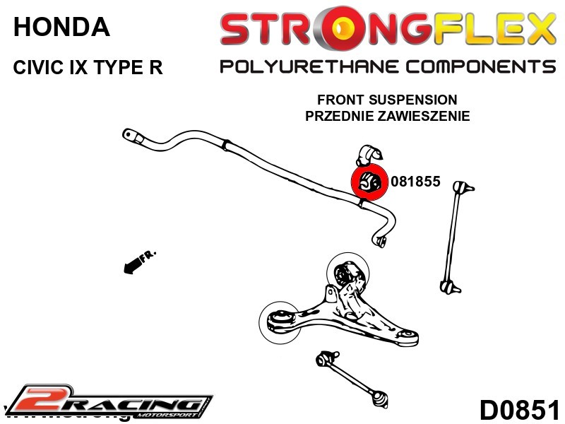 Přední stabilizátor silentblok Sport 081855A