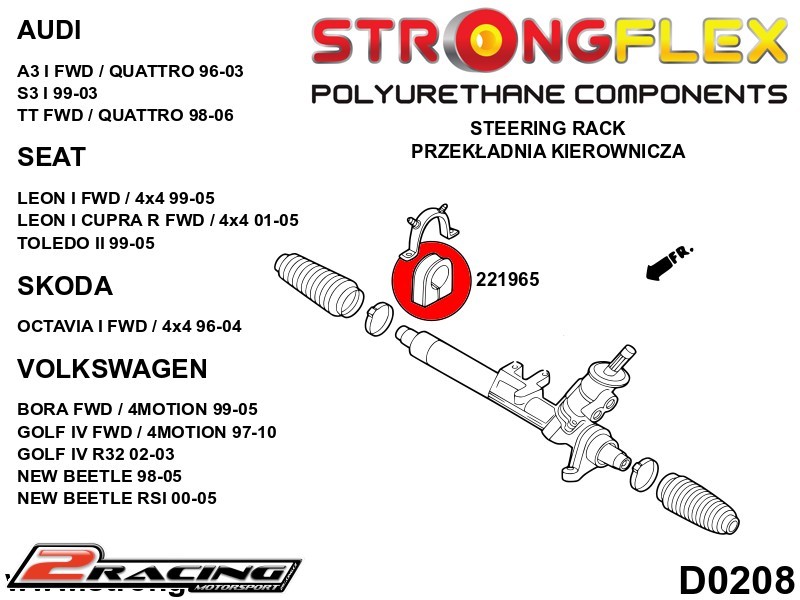Hřeben řízení silentblok Sport 221965A