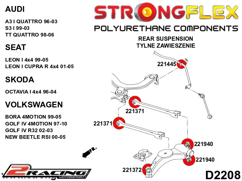 Zadní rameno vnitřní silentblok 221371B