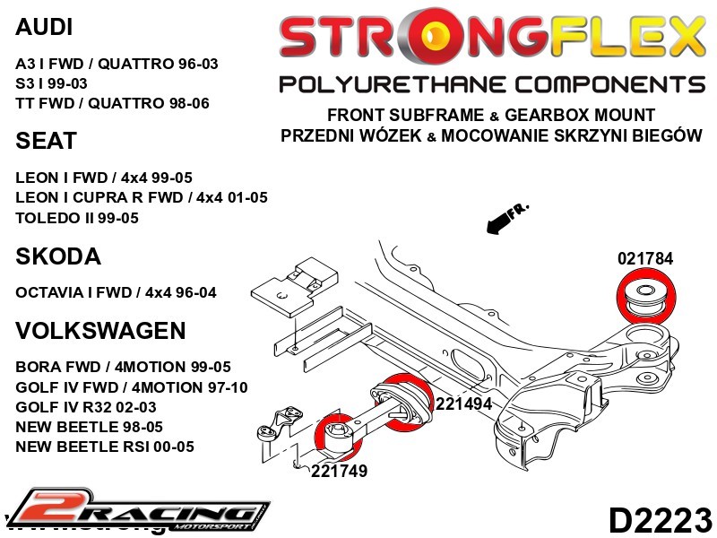Přední lůžko reakce motoru 221494B
